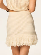 Fringed Knit Mini Skirt image 5