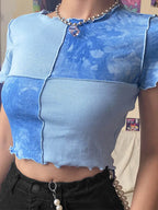Tie-Dye Sequin Patch Crop Top image 3
