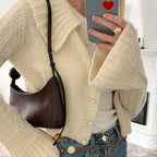 Lapel Pearl Single-breasted Cardigan image 5