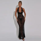 Chic Sparkling Sequin Women's Backless Maxi Sexy Deep Party Dress image 7