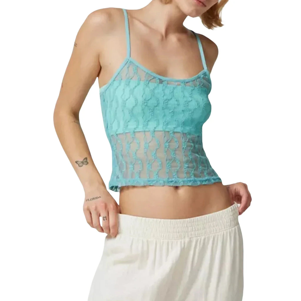 Sheer Mesh Square Neck Crop Top image 8