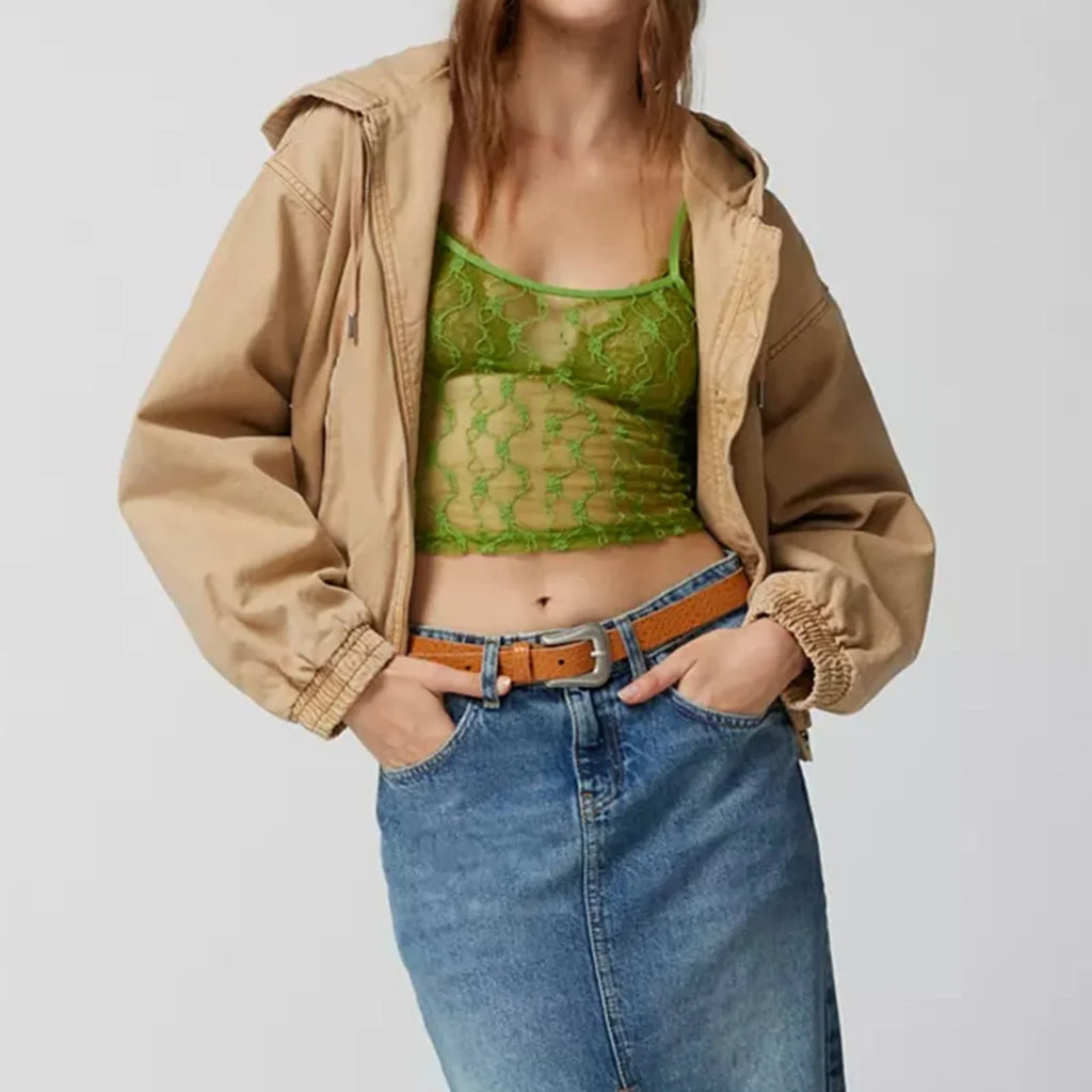 Sheer Mesh Square Neck Crop Top image 5