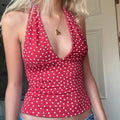 Plaid Heart Lace-Up Crop Top image 5