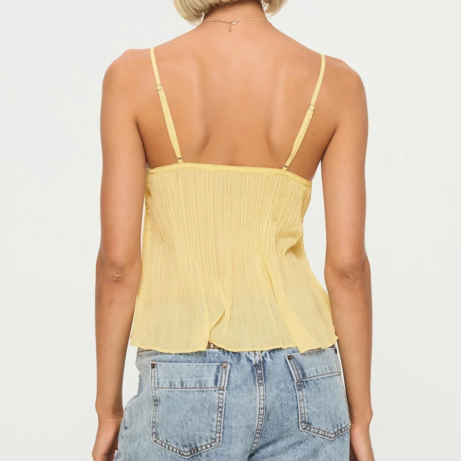 Pleated Bow Babydoll Crop Top image 3