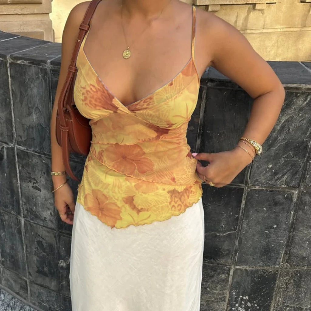 Adjustable Ruffled Backless Crop Top image 4