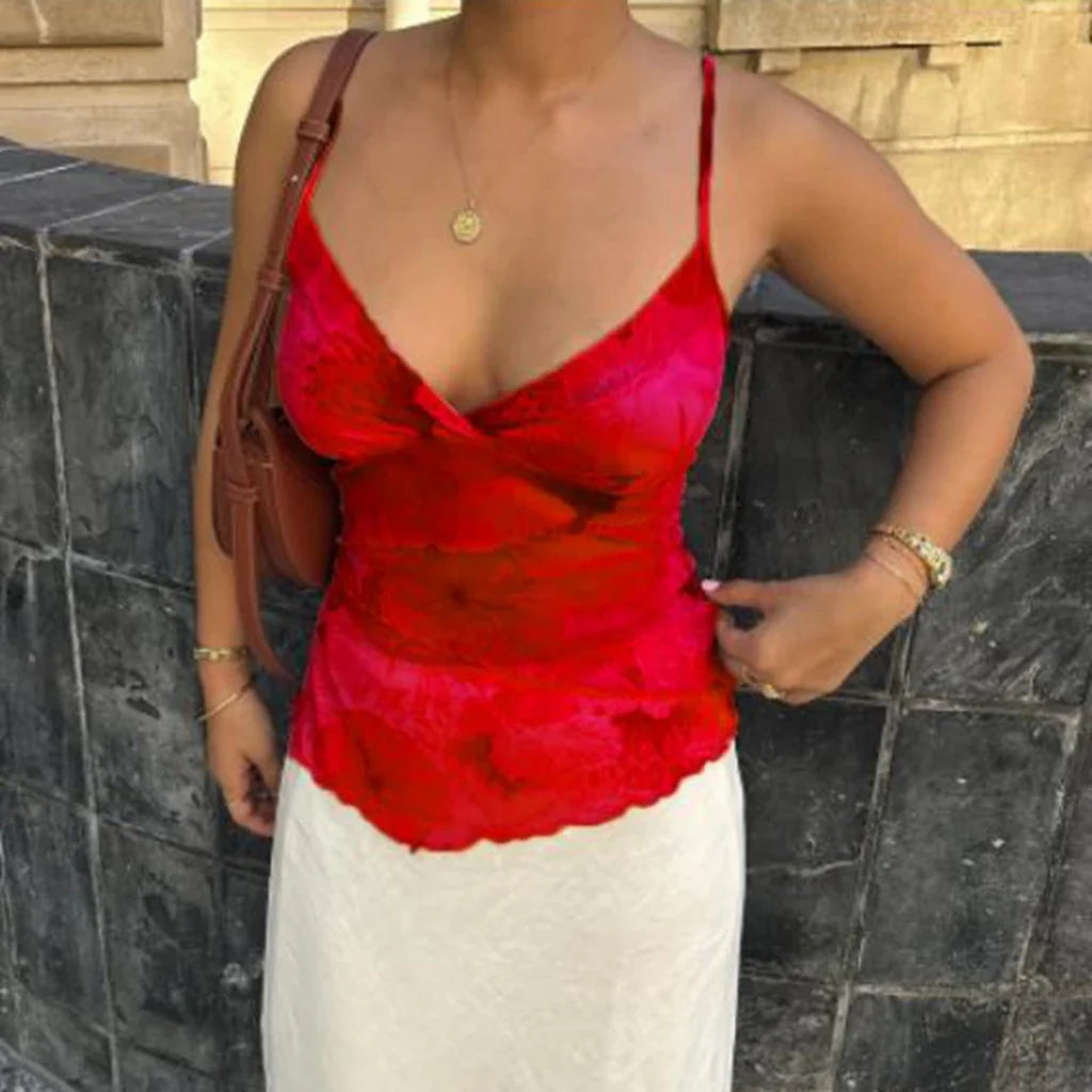 Adjustable Ruffled Backless Crop Top image 5