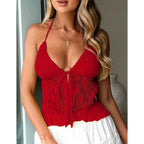 Boho Lace Tie-Up Crop Top image 5