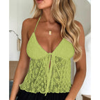 Boho Lace Tie-Up Crop Top image 7