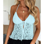 Boho Lace Tie-Up Crop Top image 6