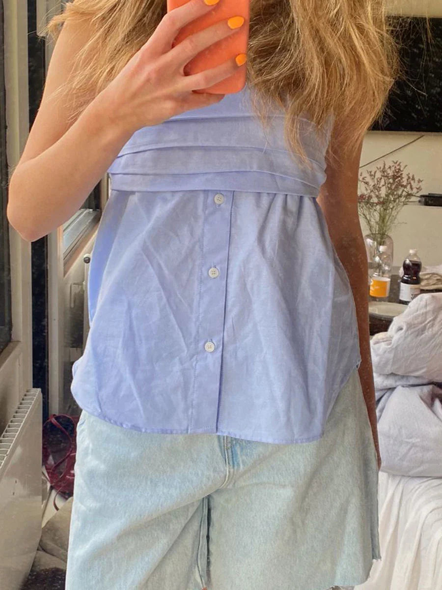Striped Strapless Tube Crop Top image 5