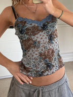 Floral Lace Backless Crop Top image 3