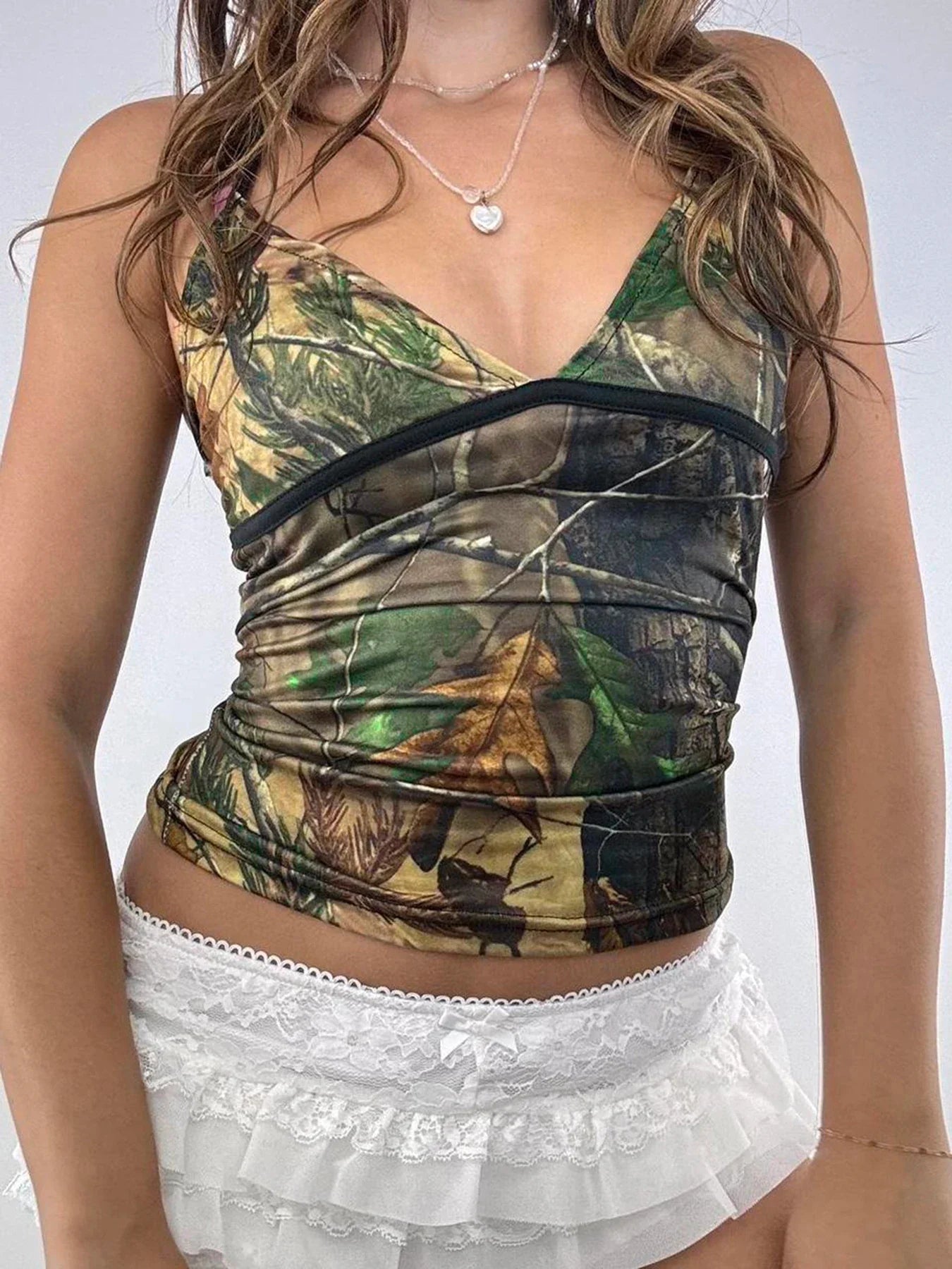 Printed Halter Backless Crop Top image 5
