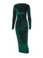 Velvet Long Sleeve Midi Dress - Elegant Party Clothes for Party image 6