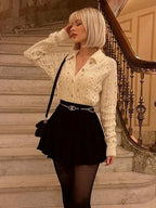 Diamonds Lapel Single Breasted Cardigan image 2