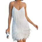 Feather Sequin Off-Shoulder Mini Party Dress image 12