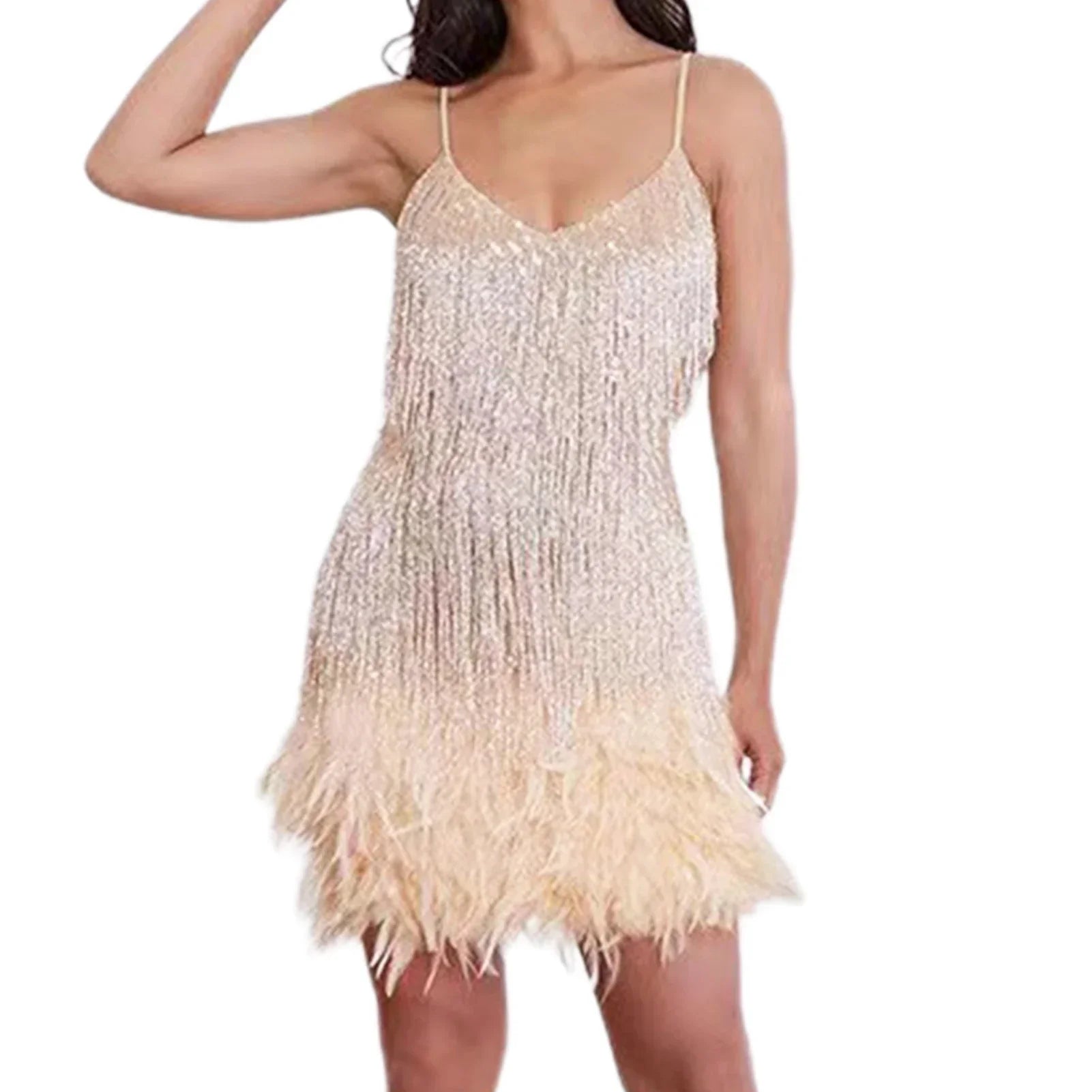 Feather Sequin Off-Shoulder Mini Party Dress image 11