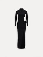 Mock Turtleneck Solid Long Sleeve Party Dress image 9