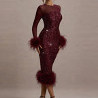 Sequin Mesh Backless Casual Party Dress image 1
