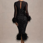 Sequin Mesh Backless Casual Party Dress image 6