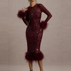 Sequin Mesh Backless Casual Party Dress image 3