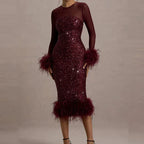 Sequin Mesh Backless Casual Party Dress image 4