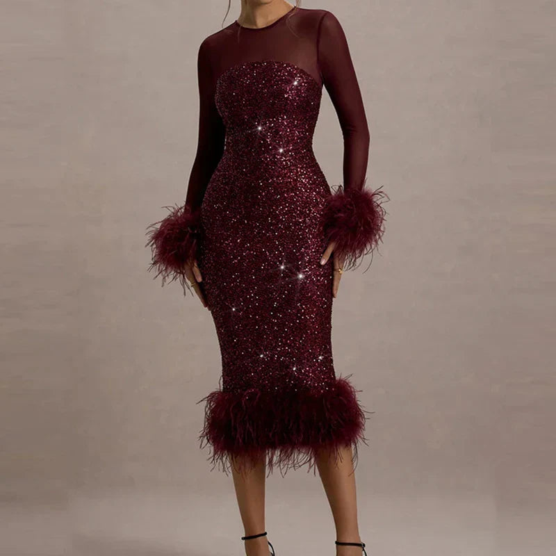 Sequin Mesh Backless Casual Party Dress image 4
