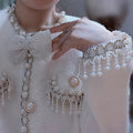 Pearls Tassels Fringed Bow Cardigan image 1