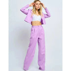 Spring Slim Wide Leg Pants Office Two Piece Set image 5