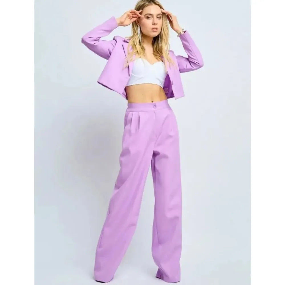 Spring Slim Wide Leg Pants Office Two Piece Set image 5
