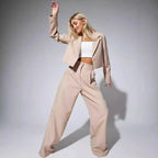 Spring Slim Wide Leg Pants Office Two Piece Set image 1