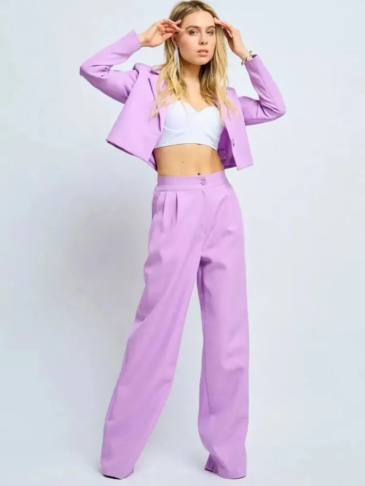 Spring Slim Wide Leg Pants Office Two Piece Set image 12