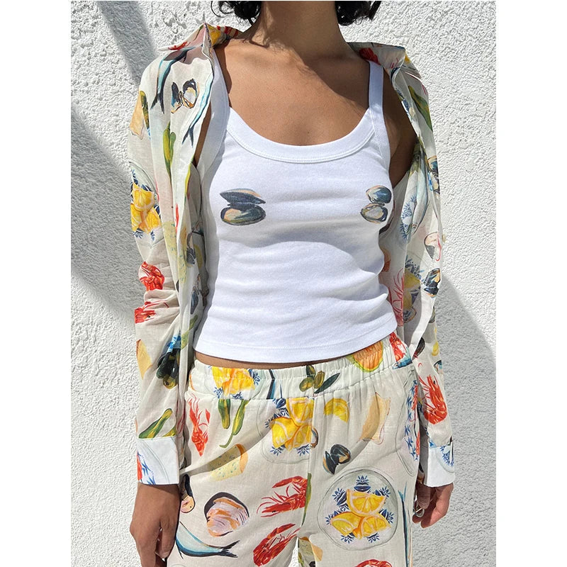 Cartoon Print O-Neck Crop Top image 6