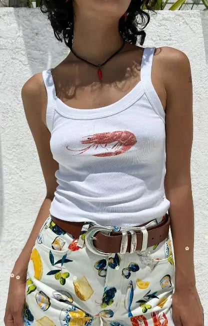 Cartoon Print O-Neck Crop Top image 9