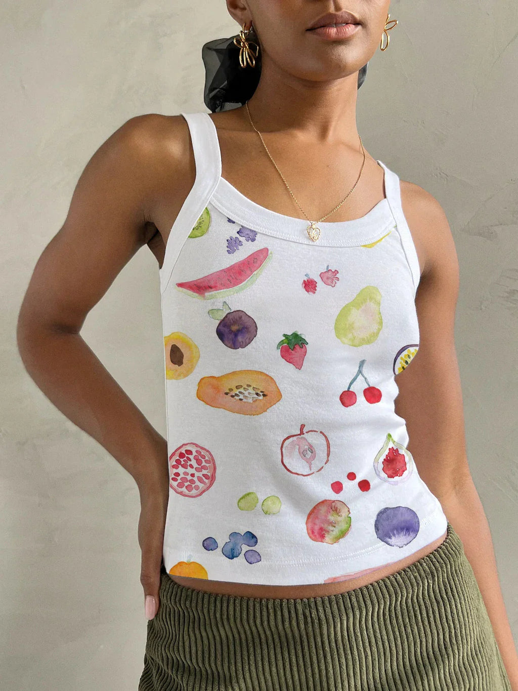 Cartoon Print O-Neck Crop Top image 14
