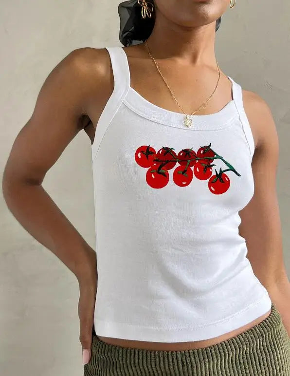 Cartoon Print O-Neck Crop Top image 13