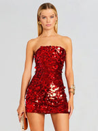 Backless Sequin Mini Party Dress image 1