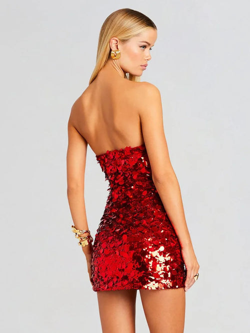 Backless Sequin Mini Party Dress image 2