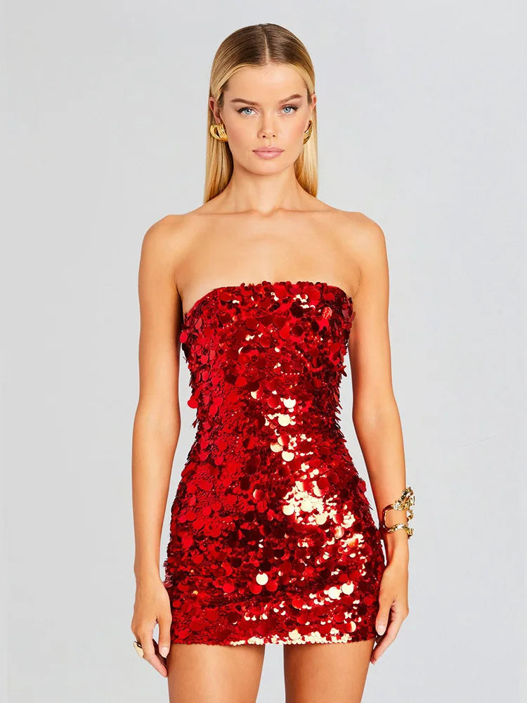 Backless Sequin Mini Party Dress image 7