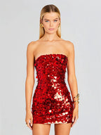 Backless Sequin Mini Party Dress image 7