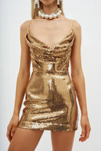 Sequin Wrap Hip Evening Party Dress image 3