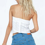Boho Floral Hollow Crop Top image 6