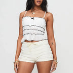 Contrast Ruffled Layered Crop Top image 3