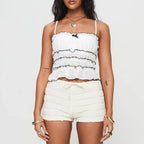 Contrast Ruffled Layered Crop Top image 4
