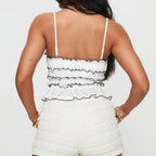 Contrast Ruffled Layered Crop Top image 6