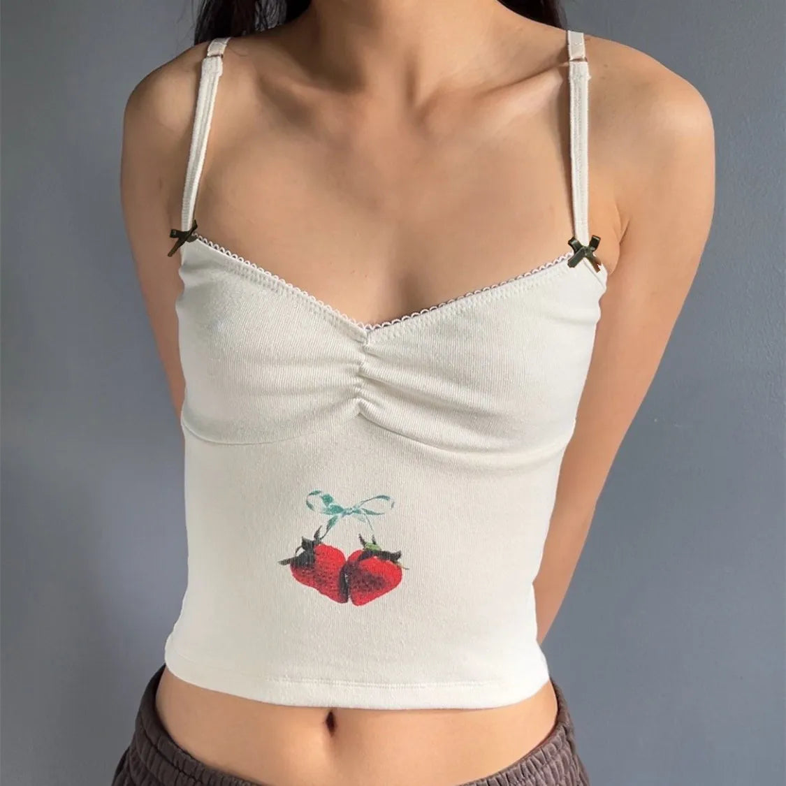 Fruits Patchwork Bow Crop Top image 6