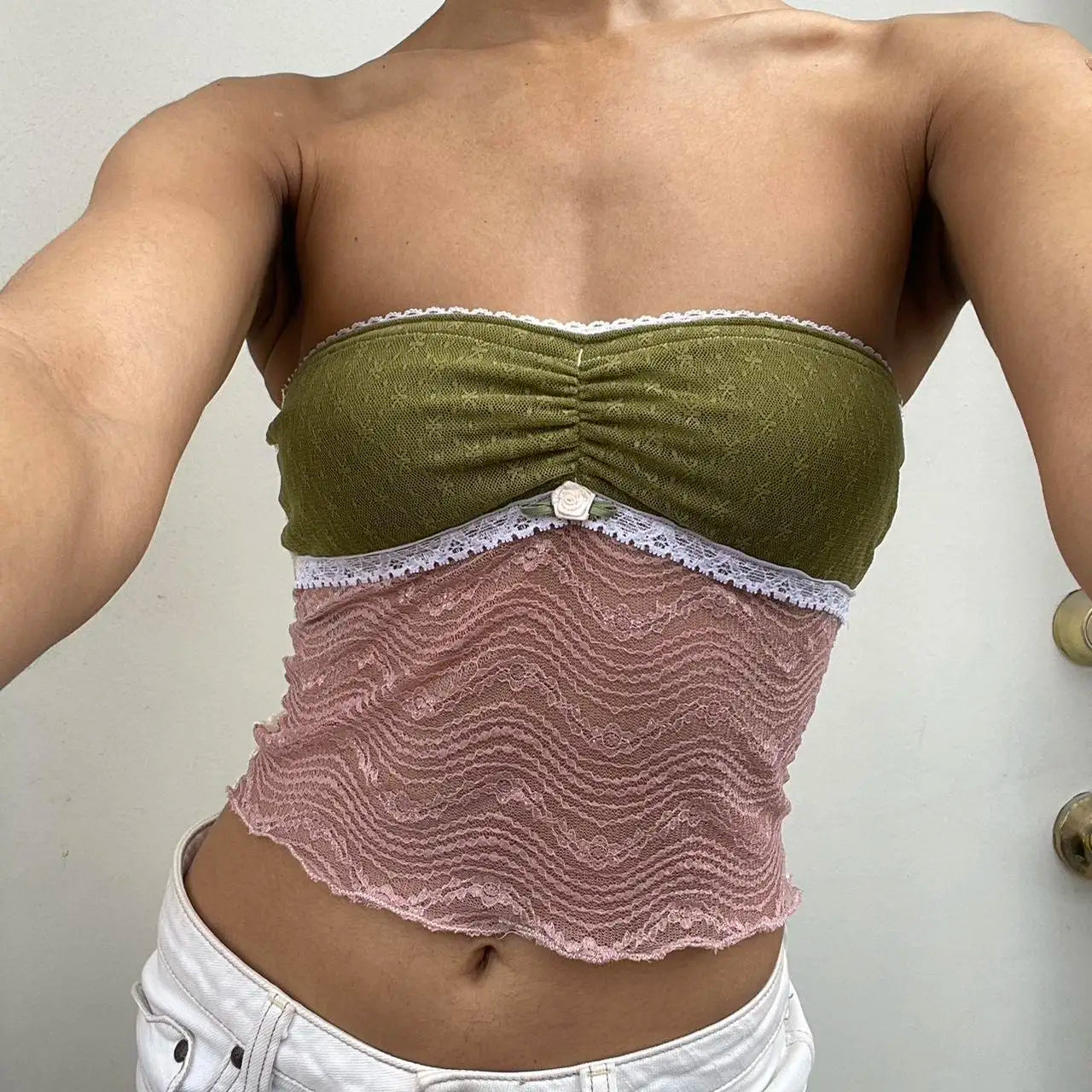 Floral See-Through Tube Crop Top image 10