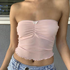 Floral See-Through Tube Crop Top image 13