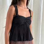 Ruffle Hem Sheer Mesh Crop Top image 5
