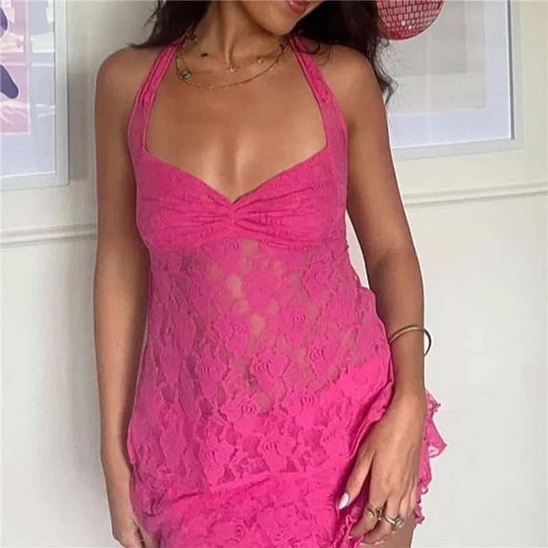 Sheer Halter Bandage Crop Top image 12
