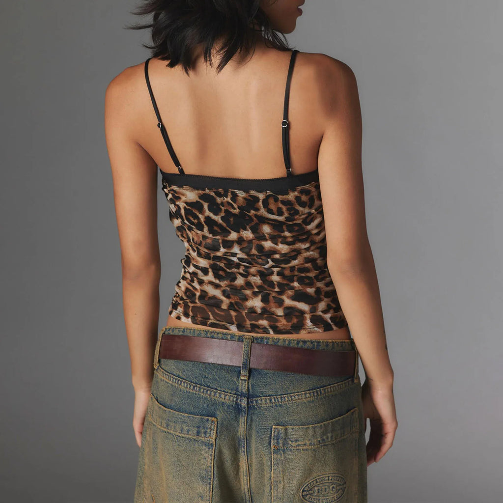 Ruched Spaghetti Strap Crop Top image 6